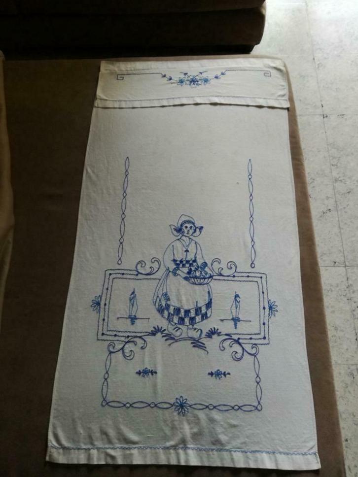 keuken doeken voor Brabantia rek geborduurd oud, Antiek en Kunst, Antiek | Keukengerei, Ophalen of Verzenden