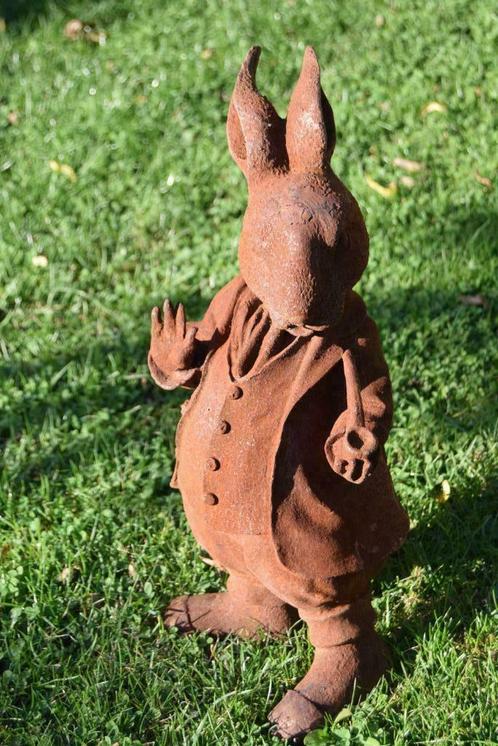 Lapin humouristique en fonte ,mister rabbit (Alice aux pays, Jardin & Terrasse, Statues de jardin, Neuf, Animal, Autres matériaux
