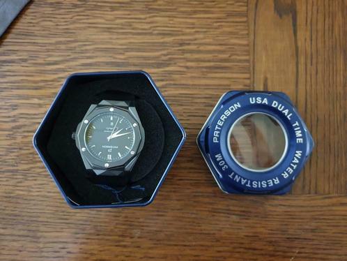New > Paterson Dual Time Chronograph Rubber Watch, Handtassen en Accessoires, Horloges | Heren, Nieuw, Polshorloge, Overige merken