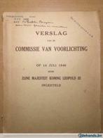 Leopold III Verslag commissie van voorlichting, Antiek en Kunst, Ophalen of Verzenden