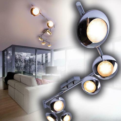 Verchroomde LED Designer Plafondlamp Plafondspot 6 Spots, Huis en Inrichting, Lampen | Plafondlampen, Nieuw, Kunststof, Metaal