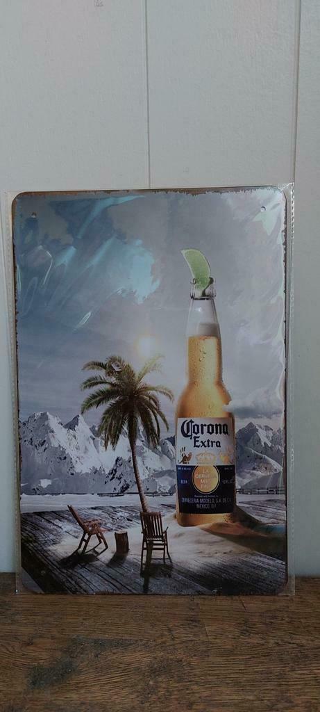Metalen reclamebord Corona, Huis en Inrichting, Woonaccessoires | Wanddecoraties, Nieuw, Ophalen of Verzenden