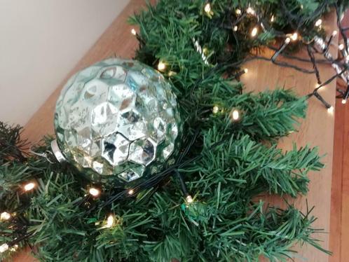 grote glazen kerstballen zilver/ turkoos, Huis en Inrichting, Woonaccessoires | Overige, Nieuw, Ophalen of Verzenden