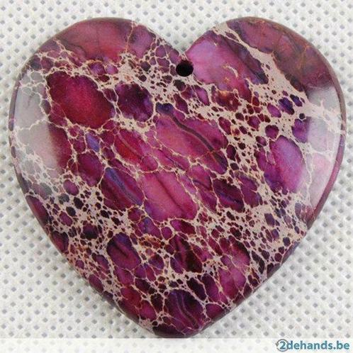 Sea Sediment Jasper Heart Pendant 45 x 44 x 6 mm  18 gram, Bijoux, Sacs & Beauté, Bracelets à breloques, Neuf