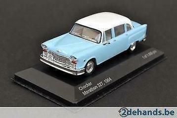 1:43 WhiteBox WB202 Checker Marathon 327 1964 lightblue Ixo, Hobby en Vrije tijd, Modelbouw | Auto's en Voertuigen, Ophalen of Verzenden
