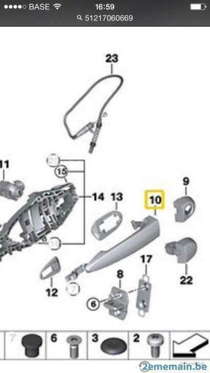 BMW serie 3 e90,e91 poignée de porte extérieur arrière gauch, Autos : Pièces & Accessoires, Autres pièces automobiles, BMW, Neuf