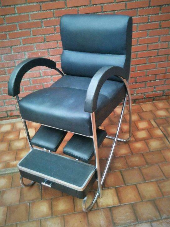 Fauteuil Barbier année 50, Maison & Meubles, Fauteuils, Utilisé, Bois, 50 à 75 cm, 75 à 100 cm, Enlèvement