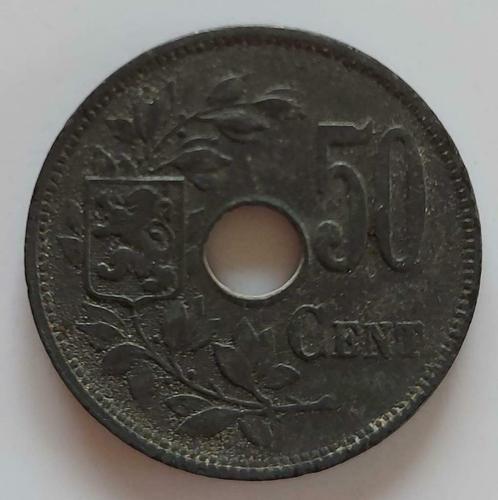 Belgium 1918 - 50 Ct Zink/Duitse bezetting/Albert I/Mor. 432, Postzegels en Munten, Munten | België, Losse munt, Verzenden