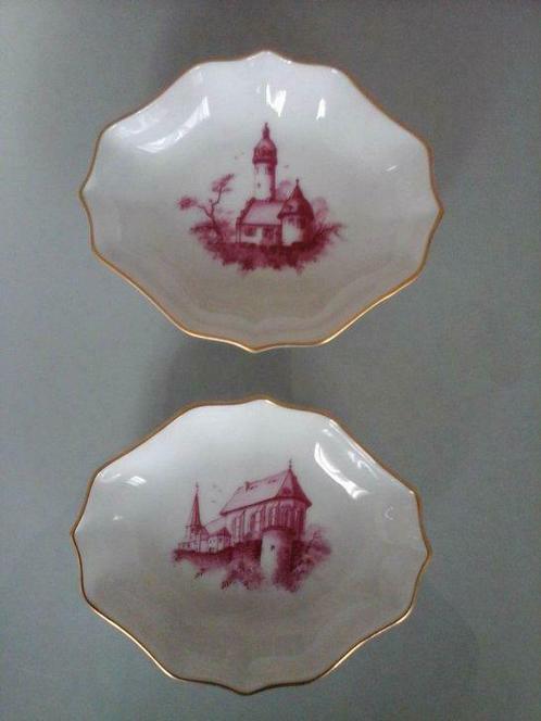 Twee Duitse Hôchster80s porseleinen zoutvaatjes (12cm), Antiek en Kunst, Antiek | Porselein, Ophalen of Verzenden