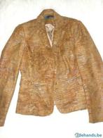 leuke bruine blazer in daim en leder- ZARA- maat S, Ophalen of Verzenden, Nieuw, Maat 36 (S)