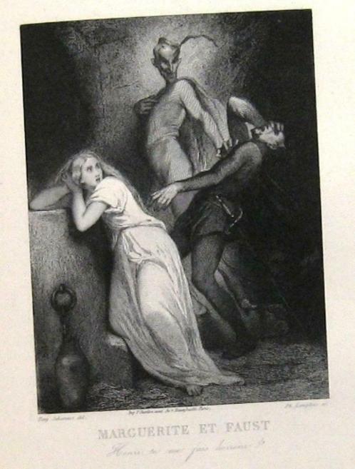 Faust 1847 Goethe 1e Franse editie met platen Johannot, Antiek en Kunst, Antiek | Boeken en Manuscripten, Ophalen of Verzenden