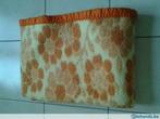 Dekentje, oranje met bloemmotief, Kinderen en Baby's, Ophalen of Verzenden, Gebruikt