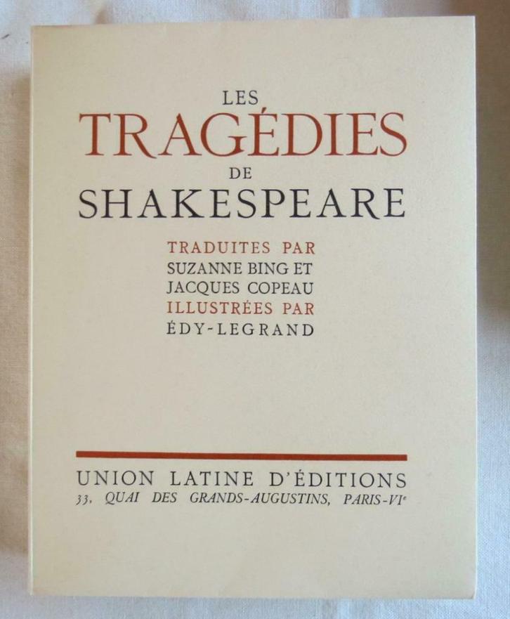 William Shakespeare - Othello - Macbeth - velijn lafuma 1939, Antiek en Kunst, Antiek | Boeken en Manuscripten, Ophalen of Verzenden