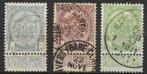 POSTZEGELS BELGIË- WAPENSCHILD- NR. 81/83, Ophalen of Verzenden, Gestempeld, Gestempeld
