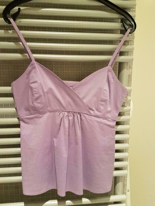 Mer Du Nord lila katoenen top met V-hals decolleté maat S, Kleding | Dames, Topjes, Zo goed als nieuw, Maat 36 (S), Paars, Zonder mouw