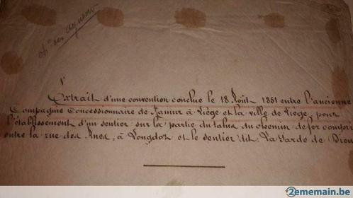 ② Document chemin de fer Cie de Namur à Liége — Tijdschriften, Kranten