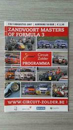 Masters of Formula 3 2007 Circuit Zolder - Official programm, Comme neuf, Autres marques, Enlèvement ou Envoi