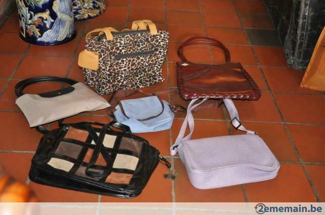 lot de 6 sacs a main de dame, Handtassen en Accessoires, Tassen | Damestassen, Gebruikt