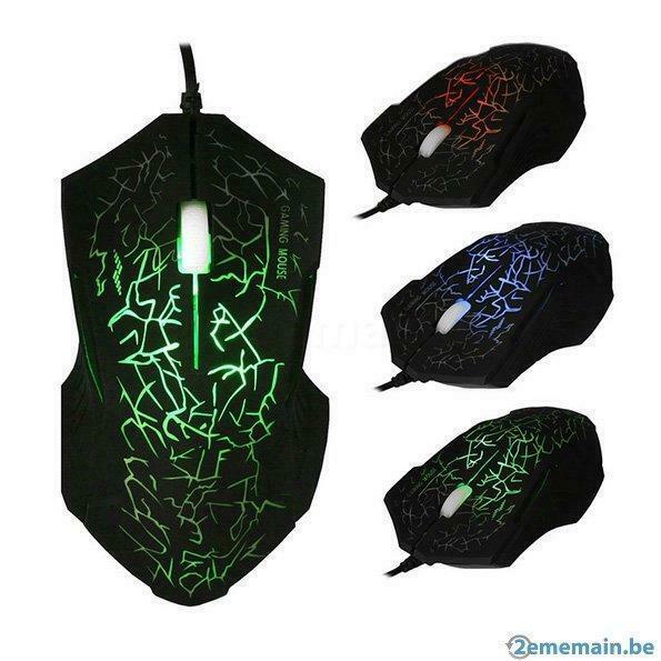 Souris avec 3 couleurs rétro-éclairage led ergonomique, Informatique & Logiciels, Souris, Neuf, Enlèvement ou Envoi