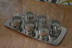6 amuse glaasjes met afneembare metalen onderkant,dienschote, Huis en Inrichting, Glas, Overige typen, Overige stijlen, Ophalen of Verzenden