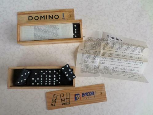 Set van 2 dominodoosjes zwart-wit houten doos instructie, Hobby en Vrije tijd, Gezelschapsspellen | Overige, Gebruikt, Een of twee spelers