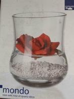 glazen vaas opgevuld met steentjes en roos, Minder dan 50 cm, Glas, Gebruikt, Ophalen
