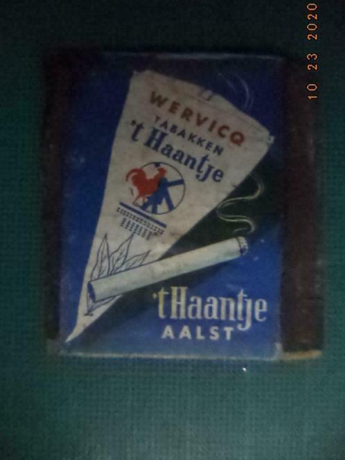 Aalst: Reclame luciferdoosje: 'Wervicq Tabakken 't Haantje'., Collections, Articles de fumeurs, Briquets & Boîtes d'allumettes