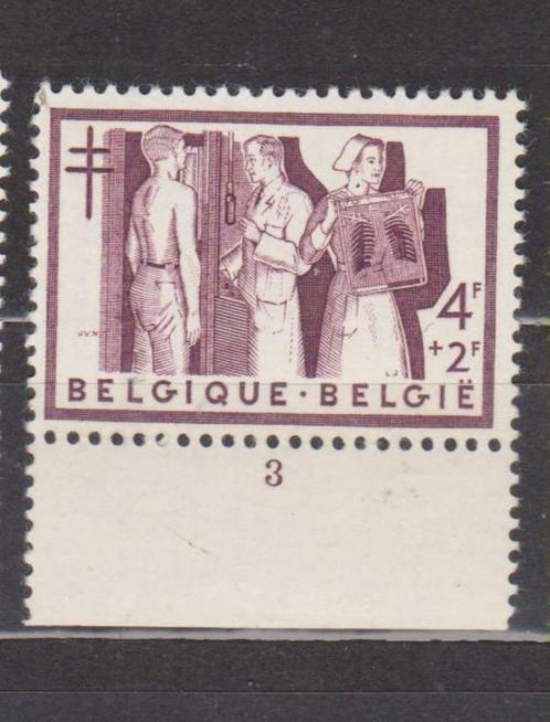 België 1956 TBC Verpleging 4F+2F plaat 3 **, Postzegels en Munten, Postzegels | Europa | België, Postfris, Orginele gom, Overig