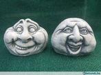 tuinbeeldjes van 2 grappige gezichtjes, Tuin en Terras, Tuinbeelden, Ophalen of Verzenden, Nieuw
