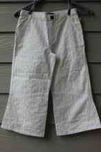 Pantacourt Jean Bourget blanc rayé taupe (8 ans), Enfants & Bébés, Enlèvement ou Envoi, Utilisé, Pantalon