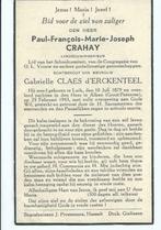 RP Paul-Francois-Marie Crahay 1879- 1943 Landbouwingenieur, Collections, Images pieuses & Faire-part, Carte de condoléances, Envoi
