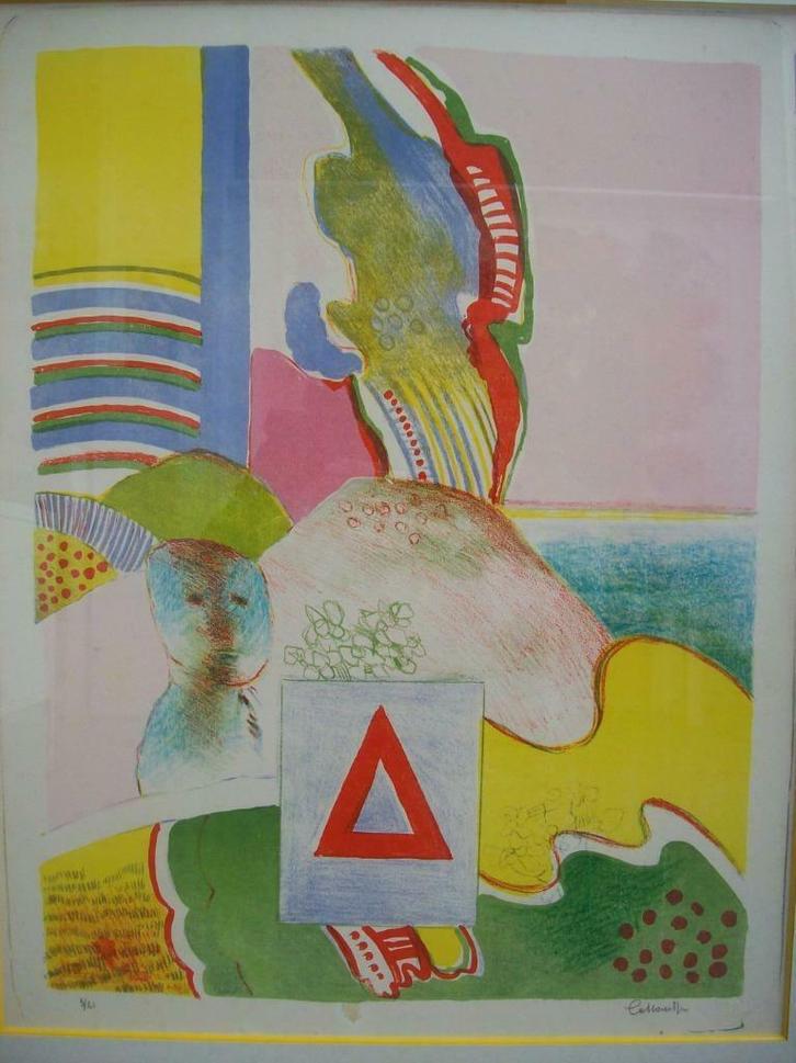"Compositie" - Jan Cobbaert, Antiek en Kunst, Kunst | Litho's en Zeefdrukken, Ophalen of Verzenden