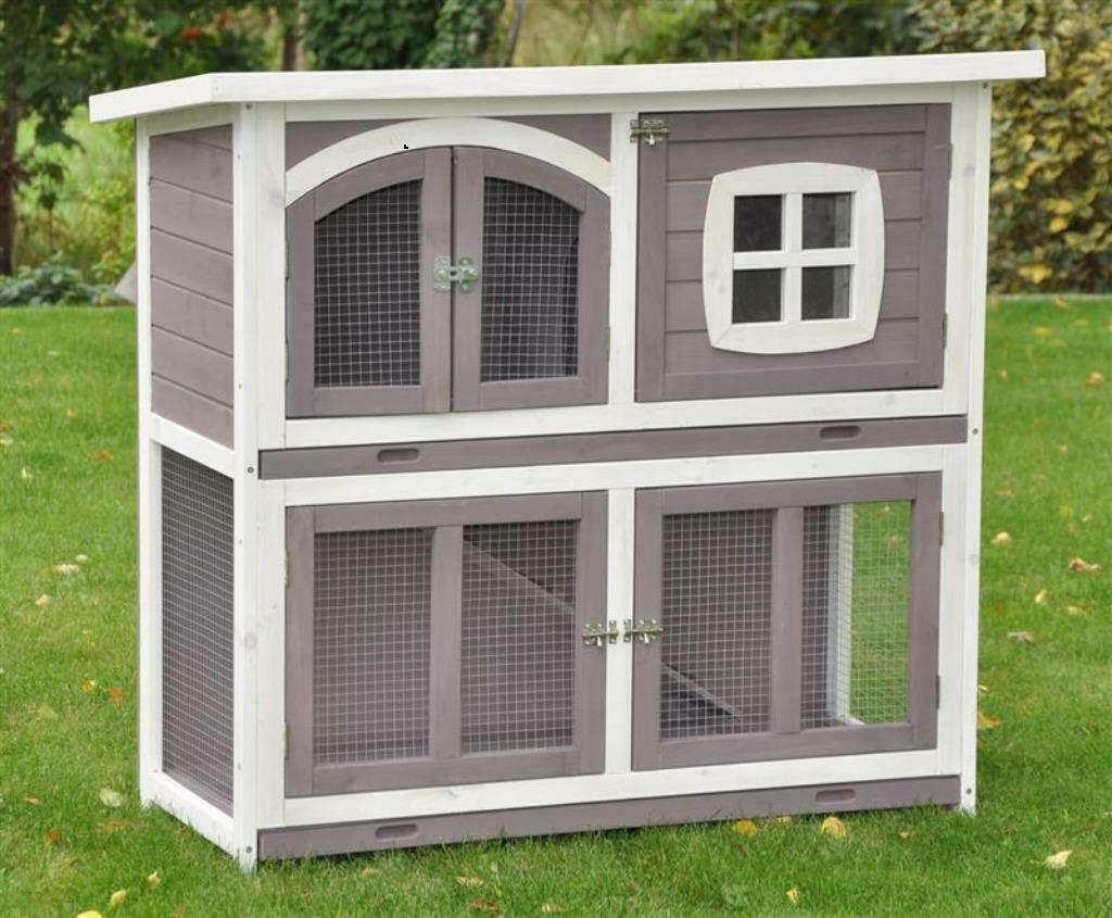 vidaXL Grande cage clapier extérieur en bois pour lapins au meilleur prix  sur