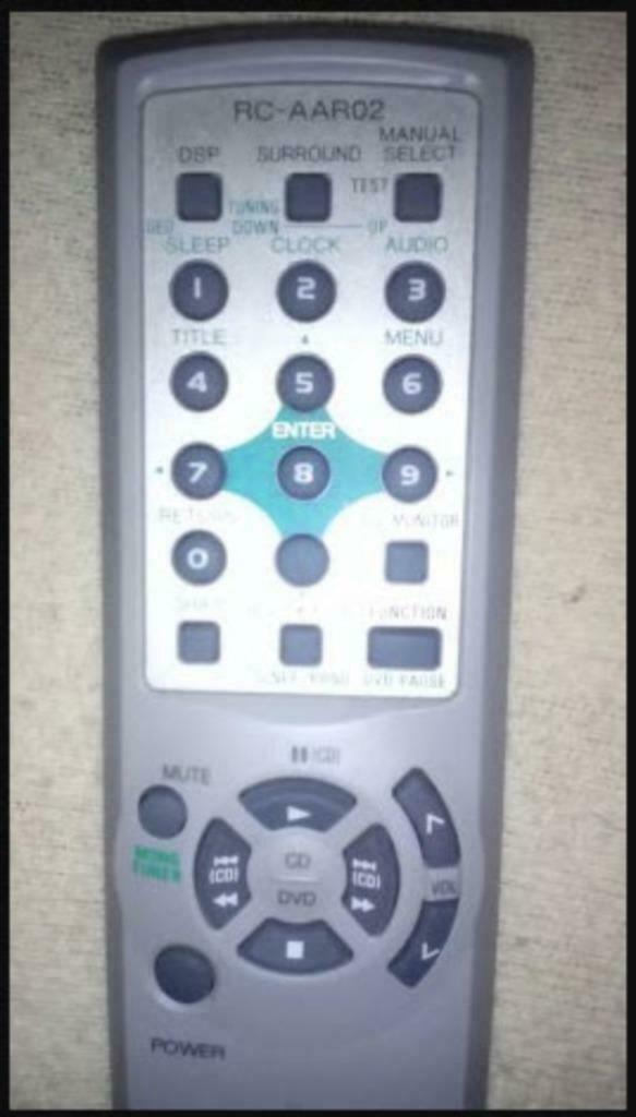 Afstandsbediening Aiwa RC-AAR02, Audio, Tv en Foto, Home Cinema-sets, Zo goed als nieuw, Dvd-speler, Overige merken, Ophalen of Verzenden
