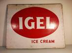 Enseigne publicitaire IGEL ICE CREAM métal 1964, Utilisé, Enlèvement ou Envoi, Panneau publicitaire
