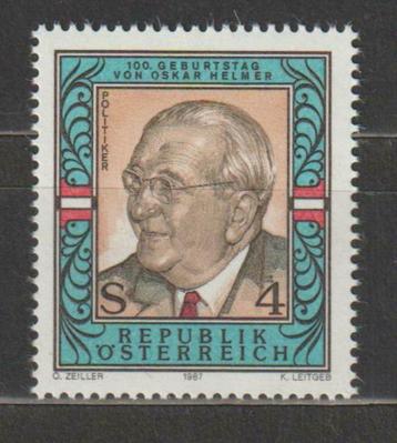 Autriche 1987 Oskar Helmer (homme politique) **, Enlèvement ou Envoi, Non oblitéré