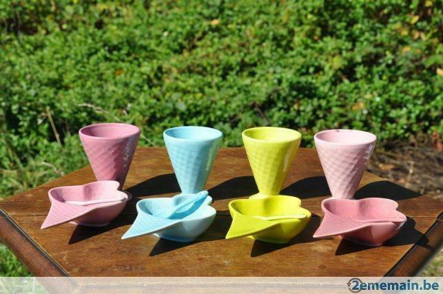 §ensemble en faience pour créme glace, Huis en Inrichting, Keuken | Keukenbenodigdheden, Nieuw, Ophalen of Verzenden
