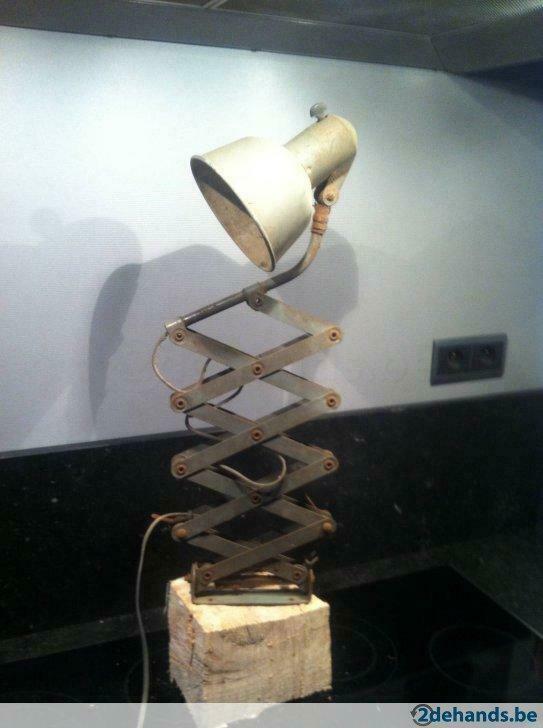 vintage bauhaus - sis -  scissorlamp '50s, Antiek en Kunst, Curiosa en Brocante