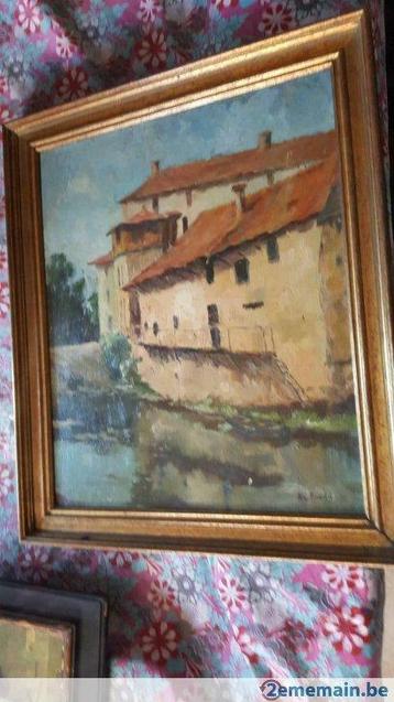 Huile sur panneau ancienne signée beschikbaar voor biedingen