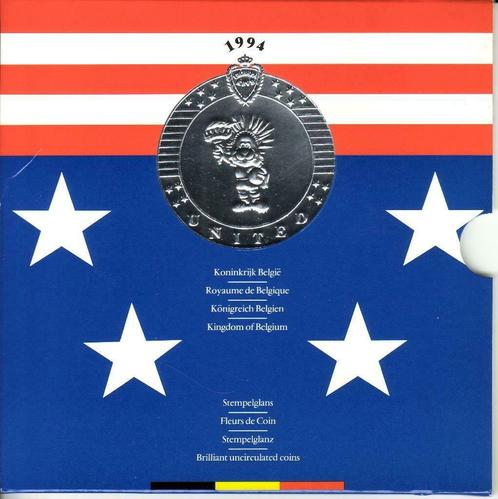 BELGE -  MUNTENSET FDC WK in USA ( 1994), Postzegels en Munten, Munten | België, Setje, Overig, Ophalen of Verzenden