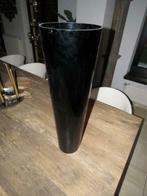 Conische zwarte glazen vaas, Huis en Inrichting, Woonaccessoires | Vazen, Ophalen, 50 tot 75 cm, Zwart, Glas