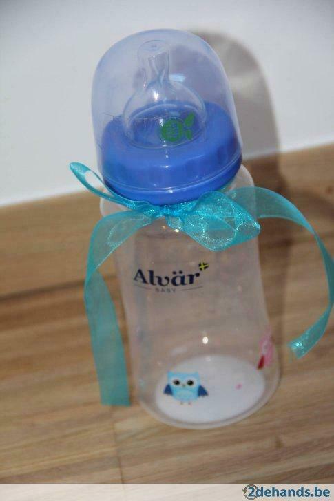 NIEUW - fles met speen+deksel (260ml) retro uil (ALVAR BABY), Kinderen en Baby's, Overige Kinderen en Baby's, Nieuw, Ophalen