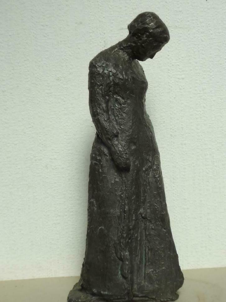 PIERRE HEYMANS °1935 BXL bronzen staande figuur brons gesign, Antiek en Kunst, Kunst | Beelden en Houtsnijwerken, Ophalen