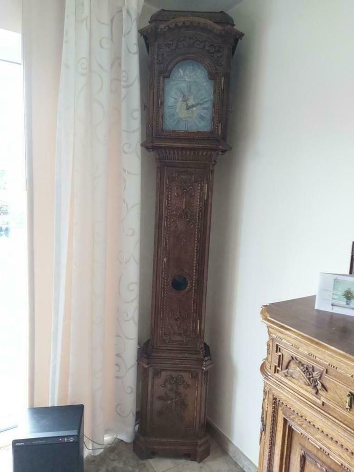Gesculpteerde eiken staande klokkekast, Antiek en Kunst, Antiek | Klokken, Ophalen