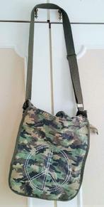grand sac sacoche toile armée kaki camouflage strass peace, Enlèvement ou Envoi, Comme neuf, Autres couleurs