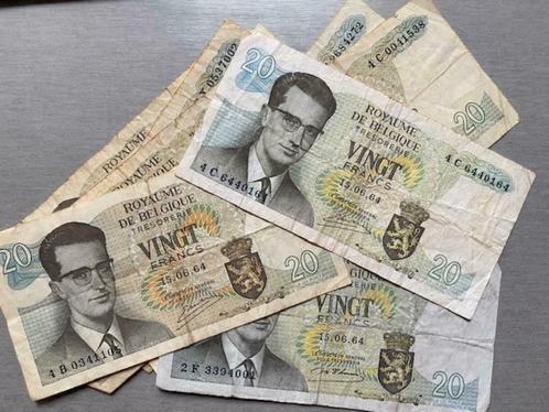 20 francs 1964 colis 5 pièces, Timbres & Monnaies, Billets de banque | Belgique, Billets en vrac, Envoi