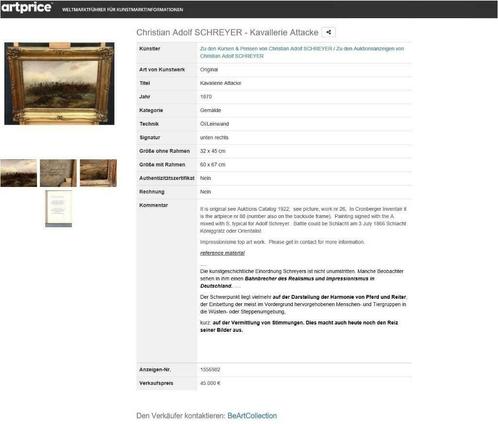 schilderij ref 110 adolf schreyer a 45000 €, Antiquités & Art, Art | Peinture | Classique, Enlèvement