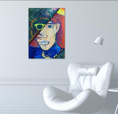 M @ t 1618 - Er gebeurt iets - Serie 2 kunstwerk N4, Antiek en Kunst, Kunst | Schilderijen | Modern, Ophalen of Verzenden