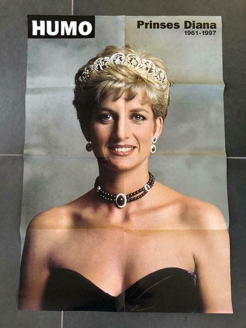 Grote, 2 zijdige poster prinses Diana vanuit de Humo -1997, Collections, Musique, Artistes & Célébrités, Neuf, Affiche, Œuvre d'art ou Peinture