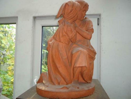 Alphonse VAN BEURDEN sr. antieke terracotta 'Les Orphelins', Antiek en Kunst, Kunst | Beelden en Houtsnijwerken, Ophalen